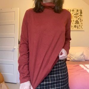 Red turtle neck sweater